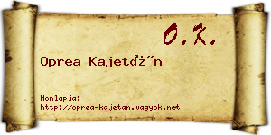 Oprea Kajetán névjegykártya